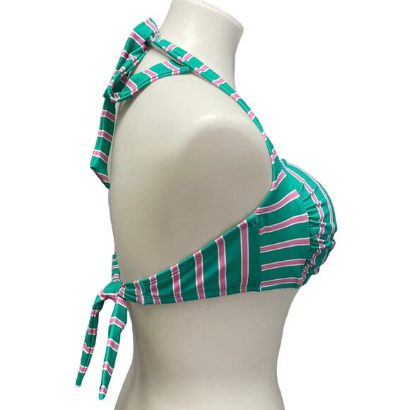 New Draper James Womens XL Striped UPF 50 Neck Back Tie Halter Swim Top ONLY - Picture 4 of 4